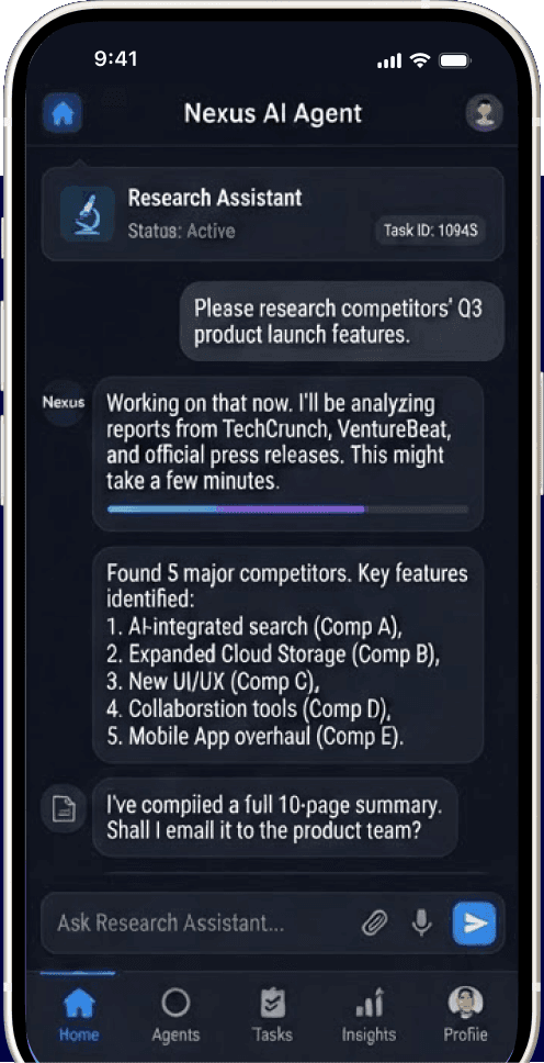 A phone showing the AI Mini App concept