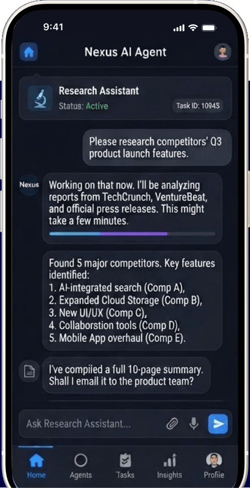 A phone showing the AI Mini App concept